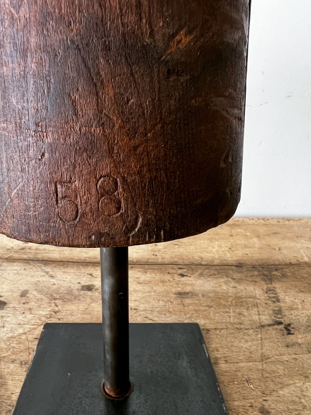 Antique French Millinery Wood Block Hat Mold #58
