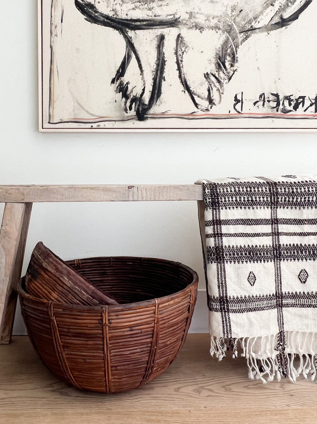 Vintage Oversized Tea Basket