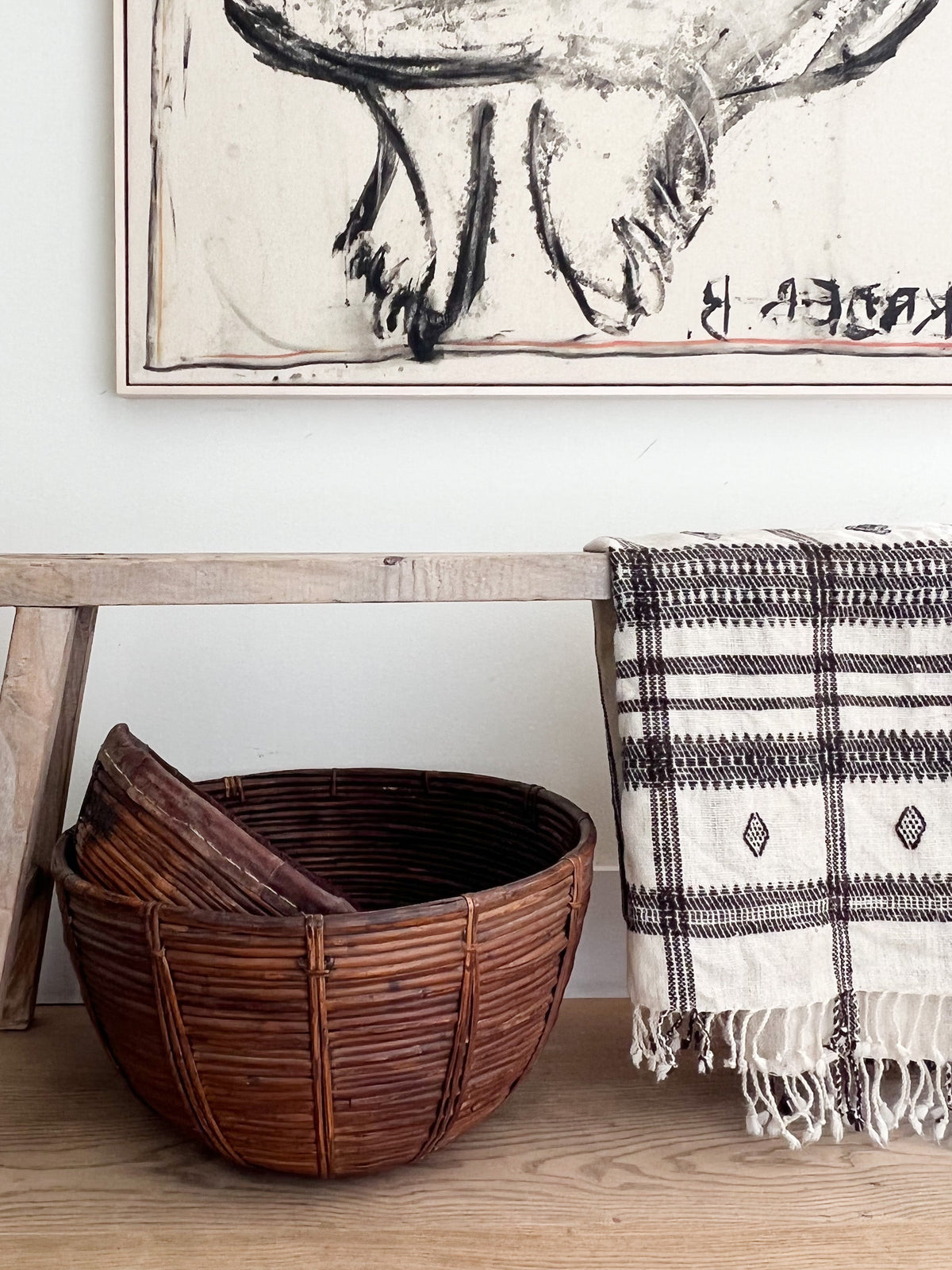 Vintage Oversized Tea Basket
