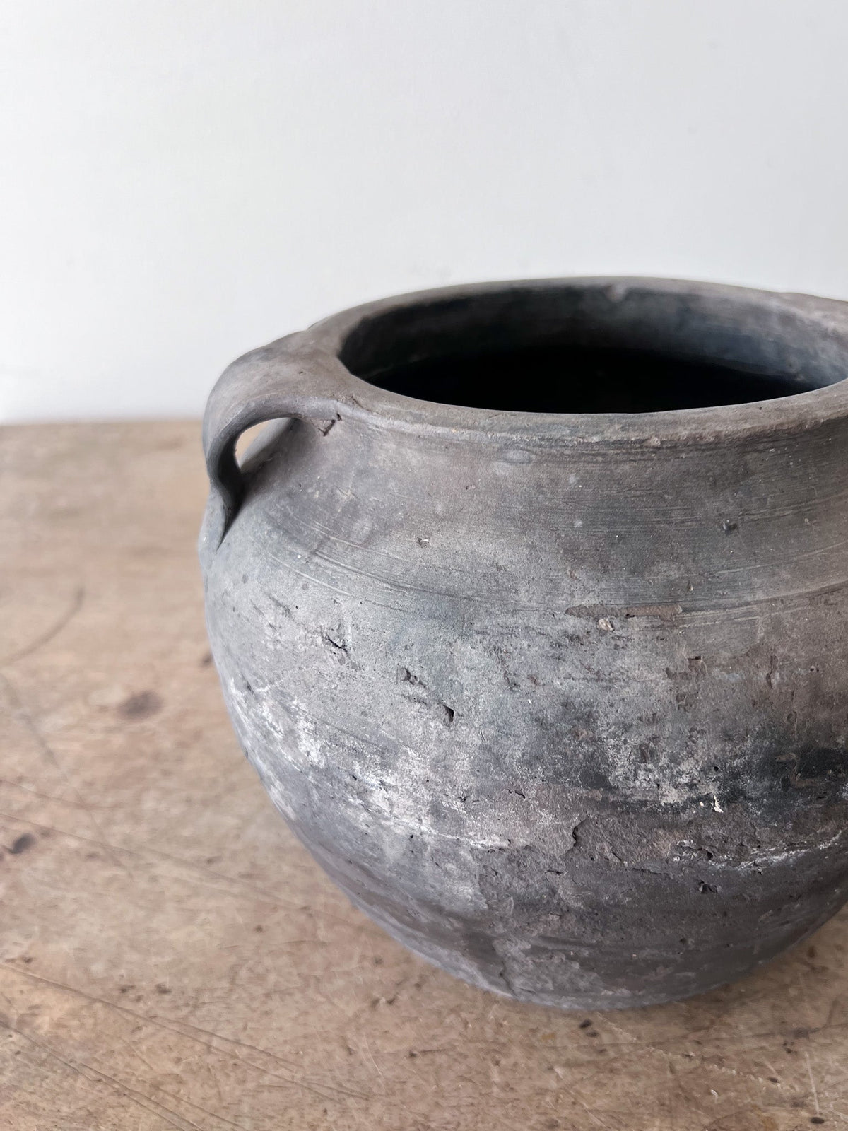 Double Handled Grey Clay Pot- Small