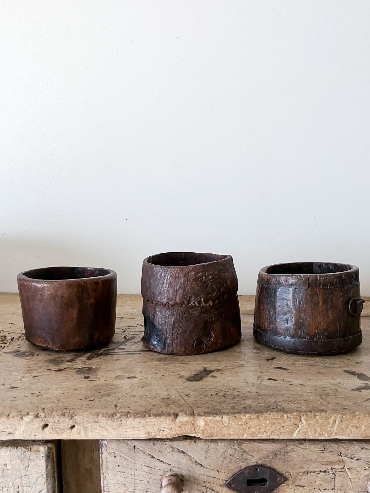 Petite Dark Wood  Bowl/ Planter
