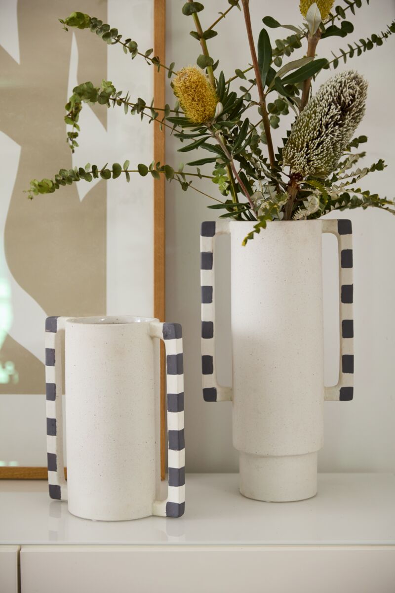 Stoneware Footed Cylinder Vases